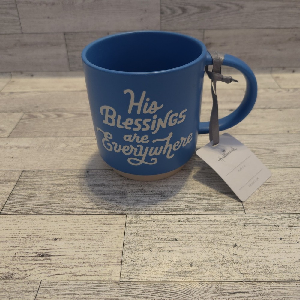Hallmark Mug His Blessings Are Everywhere Blue Ceramic Cup New with Tag